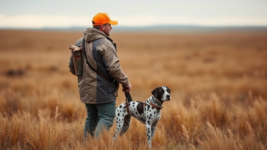 Hunter and dog in field, P.A.T.H. walk-in access program.