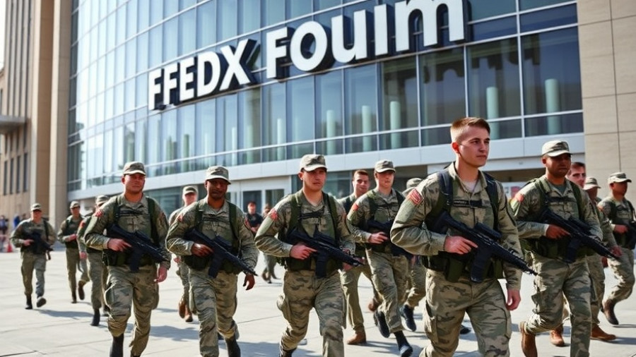 National Guard soldiers at FedEx Forum related to Tennessee National Guard Deployment Lawsuit.