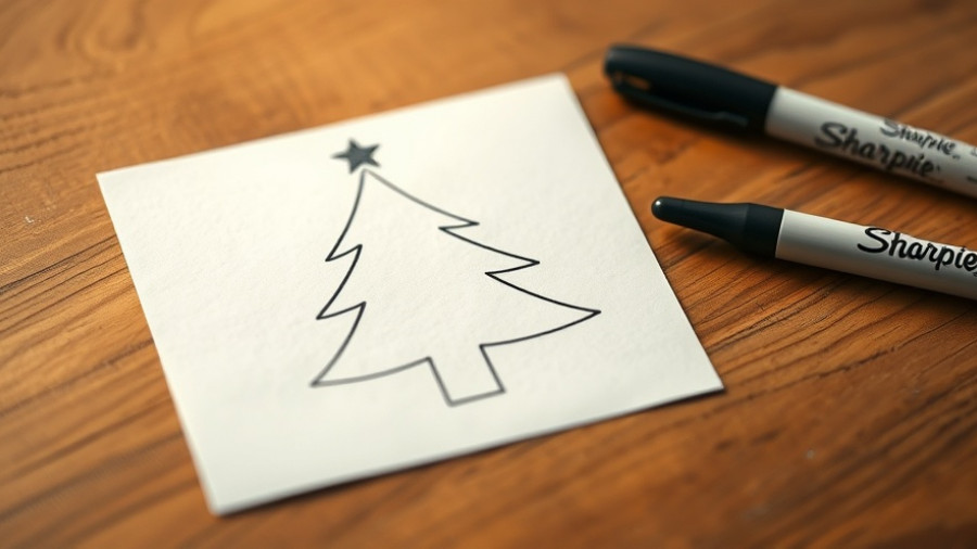 DIY window clings Christmas tree outline with marker.