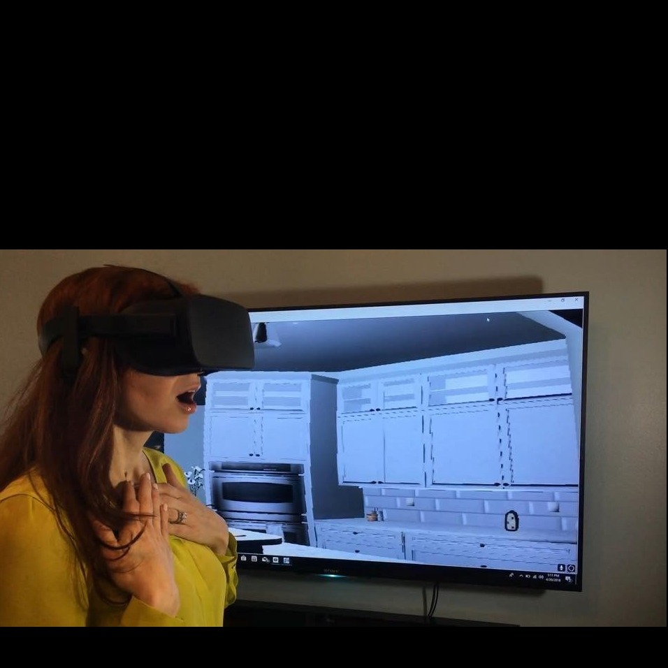 Customer seeing kitchen 3D design software