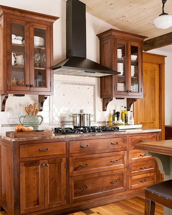 stain kitchen cabinets with a wood island