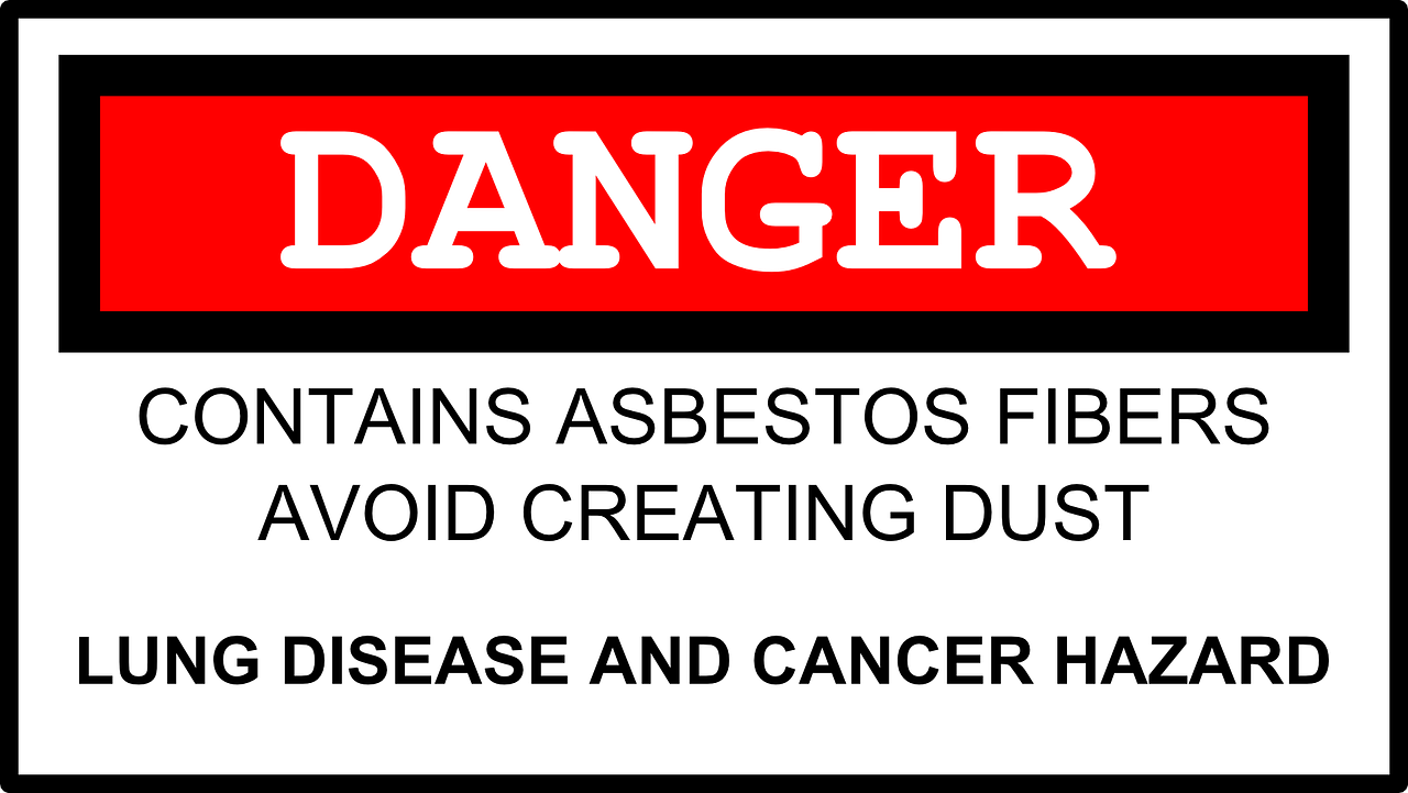 asbestos testing sign Danger