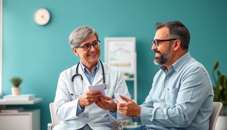 Doctor discussing GLP-1s with patient in modern office.