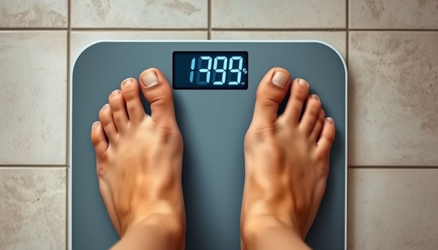 Digital body fat scale showing body statistics.