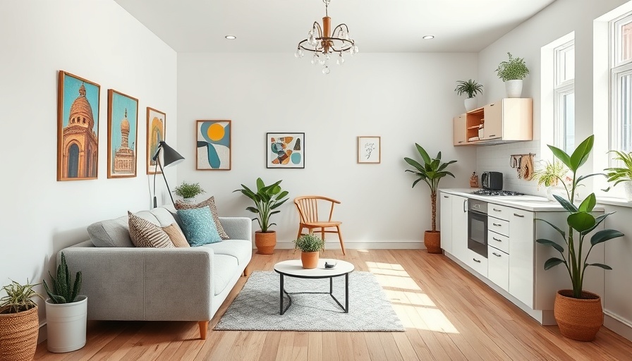 Bright small kitchen with multifunctional space, cozy decor, pastel colors.