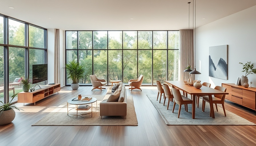Modern open-plan home showcasing remodeled living and dining area