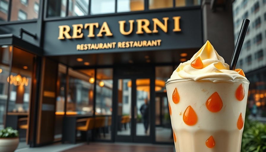Culinary Experience at The Lobbyist, modern entrance and creamy beverage overlay.