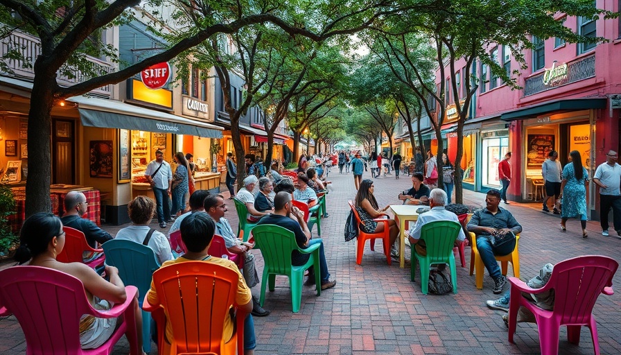 Casual gathering at Main Street Mall Memphis during evening.