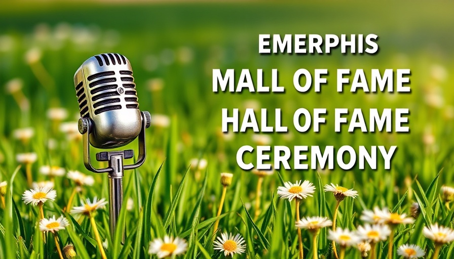 Memphis Music Hall of Fame 2025 induction ceremony announcement over floral background.