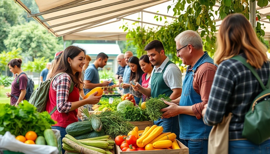 Community at Legacy of Wellness event in Memphis exchanging produce under a canopy.