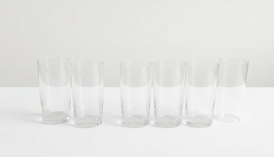 Plain everyday drinking glasses on a white surface.