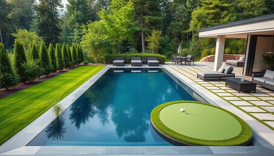 Luxurious backyard pool and putting green, May 2025 Pool of the Month.