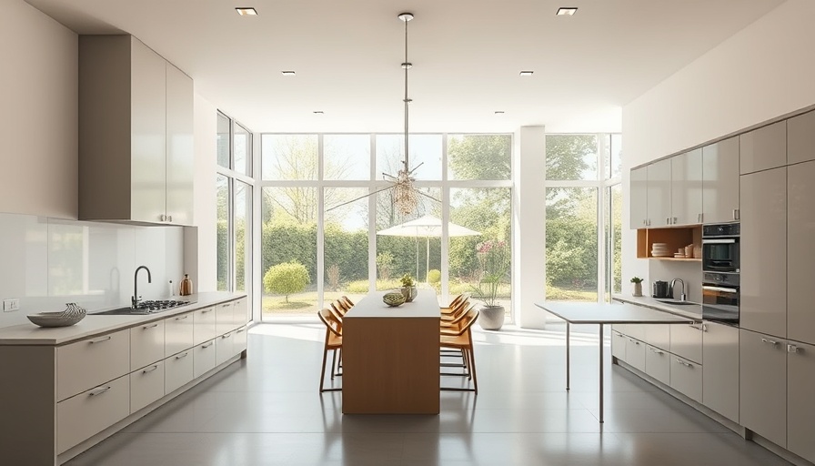 Modern, calm quality-conscious kitchen design with wooden floors and elegant lights.