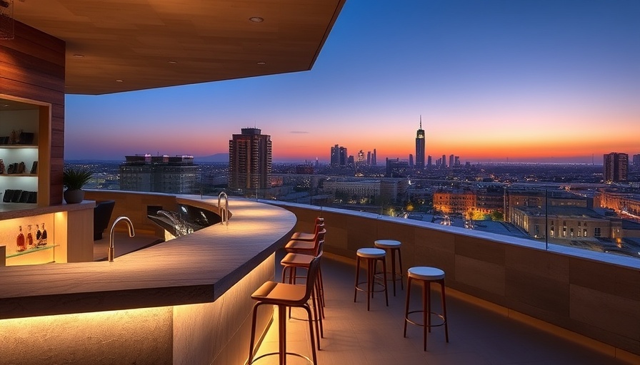 Outdoor Lighting Design Guide showcasing modern bar with ambient lighting.