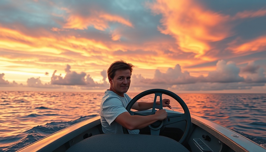 Young man steering a Jon boat at sunset, Best Jon Boats 2025.