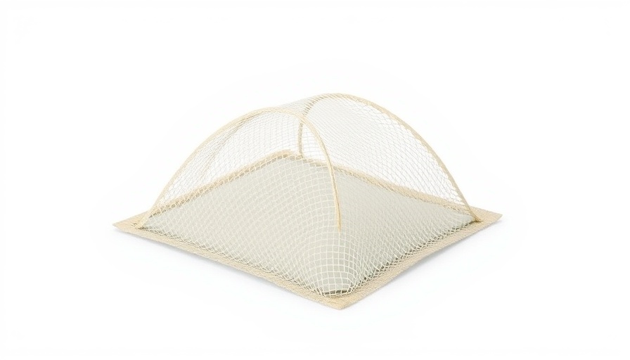 Minimalist mesh food cover designed to keep fruit flies away.