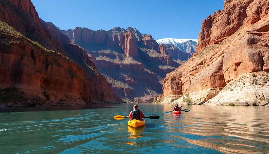 Scenic river adventure amidst canyon backdrop, REI Fourth of July Sale inspiration.