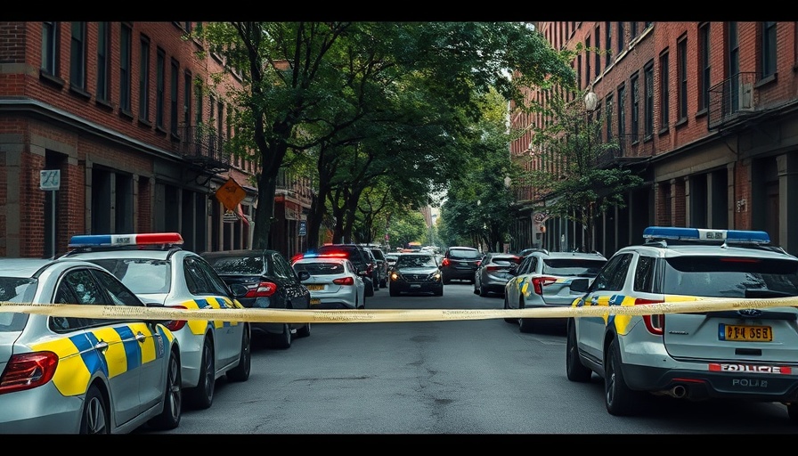 Urban scene depicting gun violence in Soulsville with police presence.