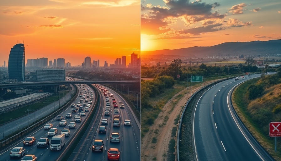 Comparison of city and country driving environments in 2025.