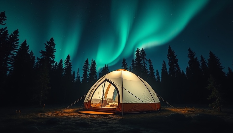 Best instant tents 2025: Futuristic tent under northern lights.