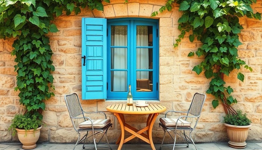 Rustic outdoor seating area for cool home solutions in summer.