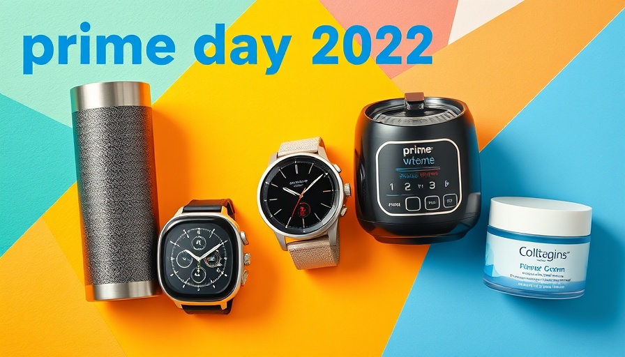 Prime Day 2025 products collage in colorful backgrounds.