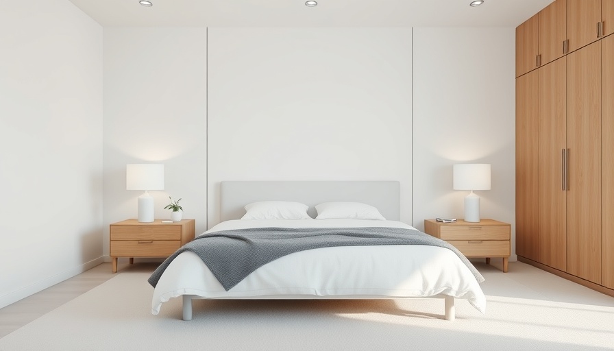 Intentionally simple summer bedroom with minimal design and soft lighting.