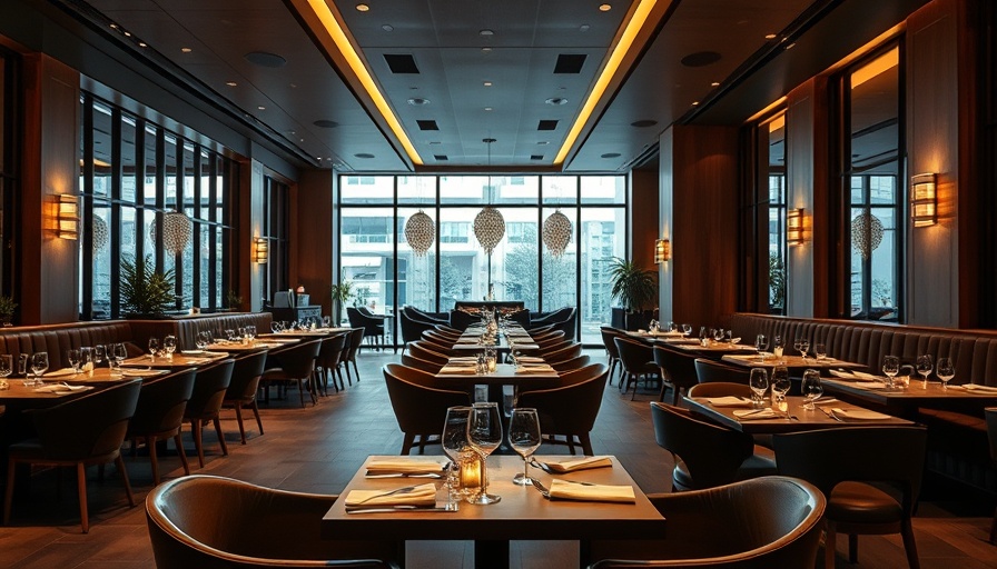 Elegant dining space in modern restaurant, East Memphis