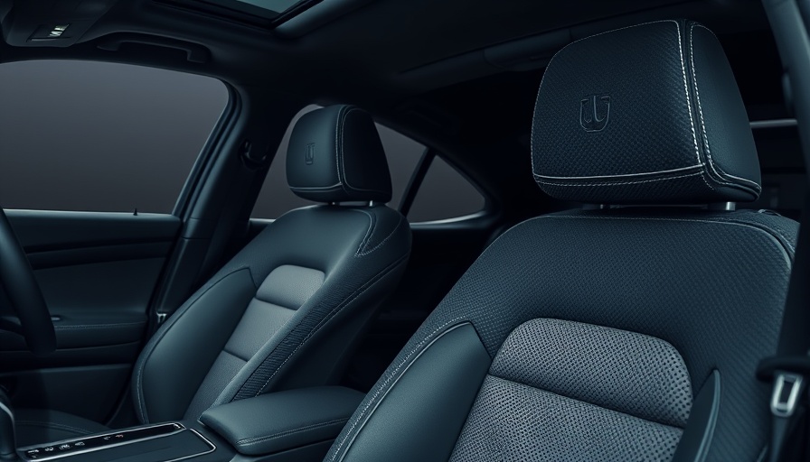 Highlighted car seat rails in modern car interior.