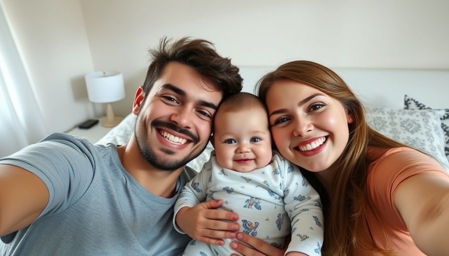 Family smiling in a bedroom, Tennessee abandoned baby investigation story.