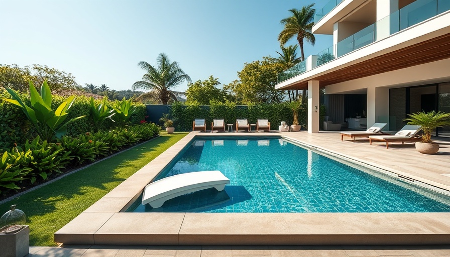 Luxurious pool area with loungers and landscaping, alternative pool uses.