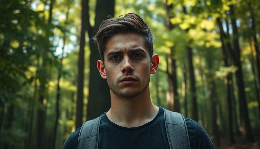 Austin Drummond arrest safety insights with a man looking anxious in forest.