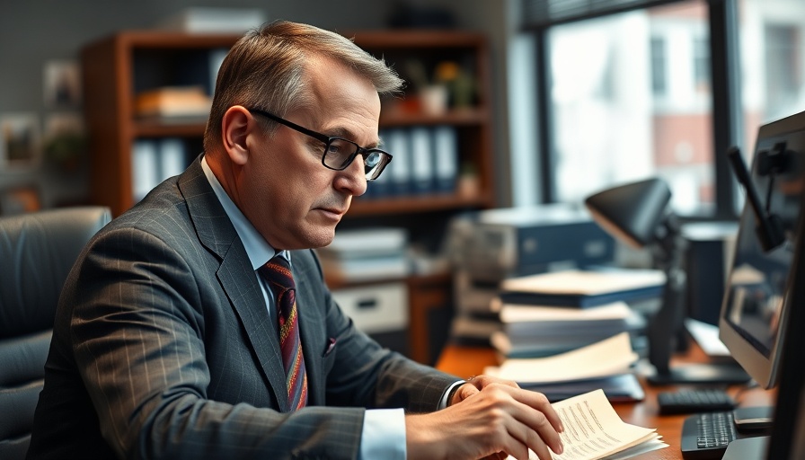 Middle-aged man focused at desk during Young Dolph murder trial.