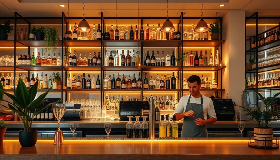 Tonica wellness center downtown Memphis bar interior with bartenders.