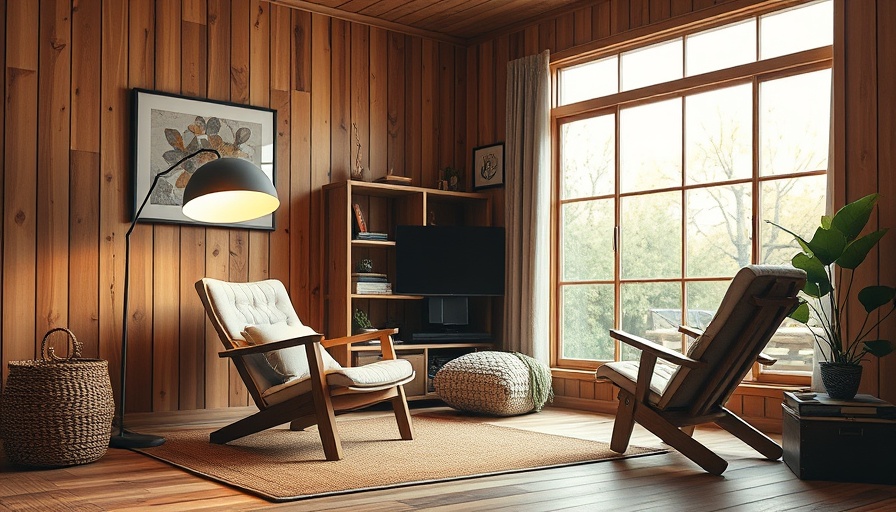 Warm living room with a Noguchi lamp for a healthier home.