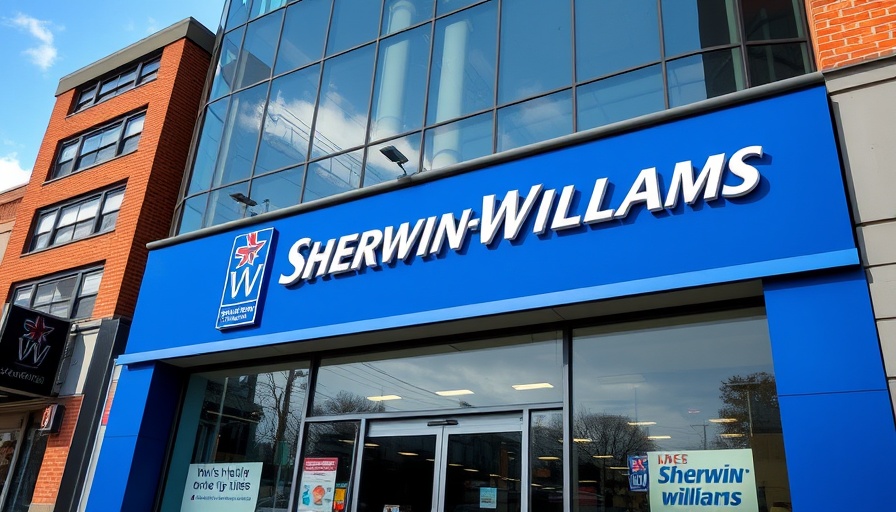 Sherwin-Williams store exterior and sign under clear sky.