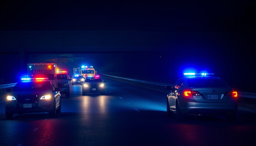 Police vehicles respond to nighttime crash near Shelby Farms Park.