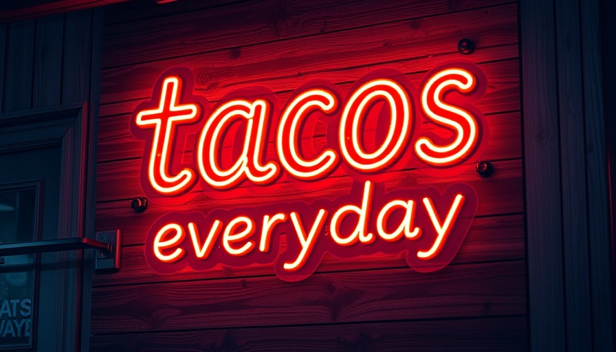 Tacos everyday neon sign on wooden wall, Mid-South Taco Favorites Under $15.
