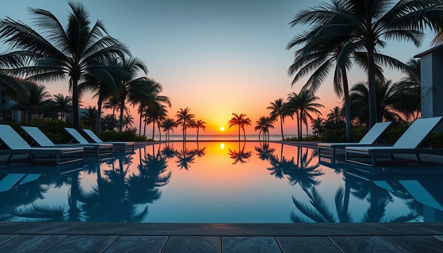 Budget-Friendly Fall Pool Tips for maintaining a serene poolside setting at sunset.