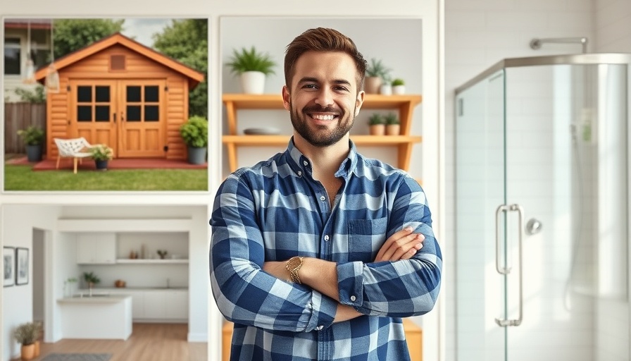 Confident man in home renovation montage, worthwhile home renovations.