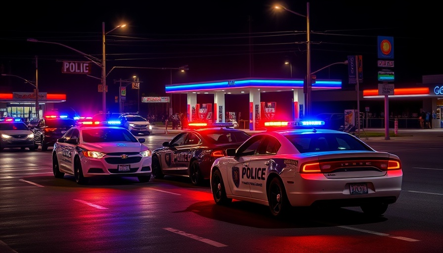 Austin Peay Highway traffic incident scene with police cars and flashing lights ensuring safety and wellness.