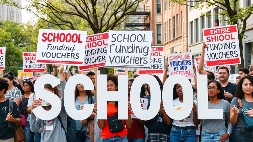 El Paso teachers union rally against educational funding vouchers, vibrant daytime protest scene.