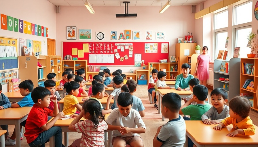 Children in a daycare center engaging with activities and playing, highlighting child care for working families.