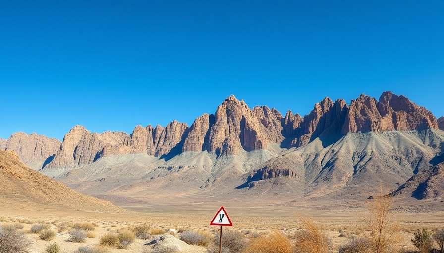 Castner Range National Monument anniversary: rugged mountain landscape with warning sign.