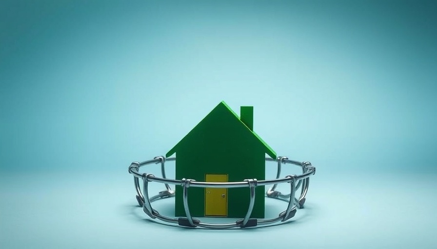 Symbolic green house in bear trap highlighting real estate risks.