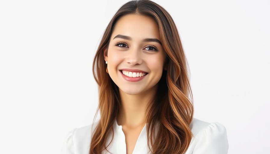 Confident young woman in a white blouse smiling.