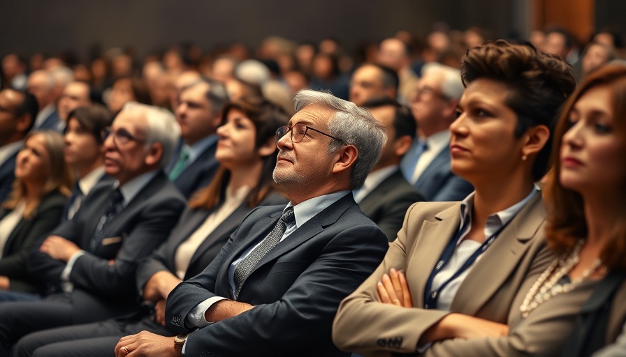 Diverse audience at a formal event in San Antonio, engaged and attentive.
