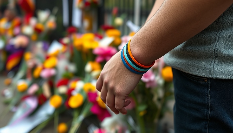 Wristbands at memorial highlight Walmart mass shooting's impact.