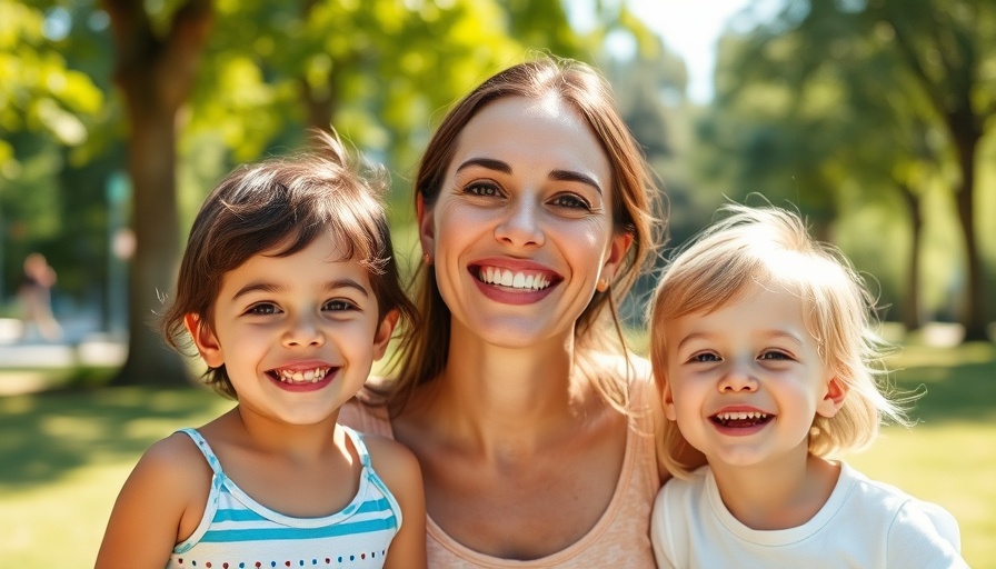 Smiling family enjoying a sunny day in San Antonio park.