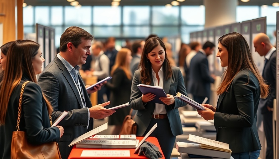 People engaging at a job fair in Texas, symbolizing job growth 2024.